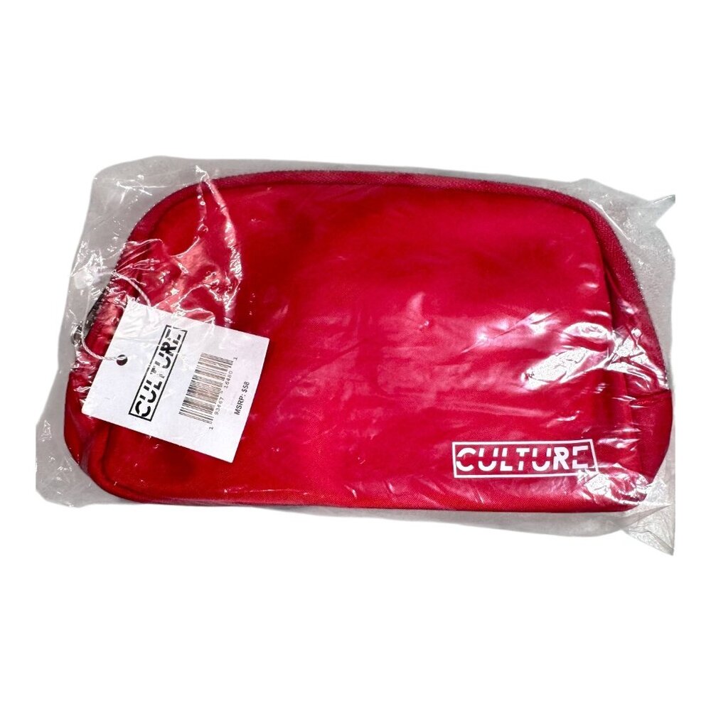 :ulu Culture Red Nylon Crossbody Cash Bag Adjustable Strap & Zipper Closure NEW